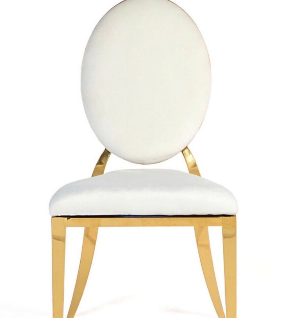 Stuhl "DUBAI", gold, weiss gepolstert – 3