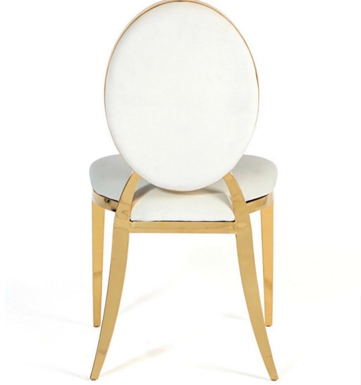Stuhl "DUBAI", gold, weiss gepolstert – 2