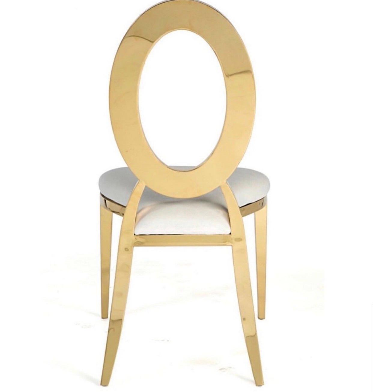 Stuhl "ABU DHABI", gold, weiss gepolstert – 2