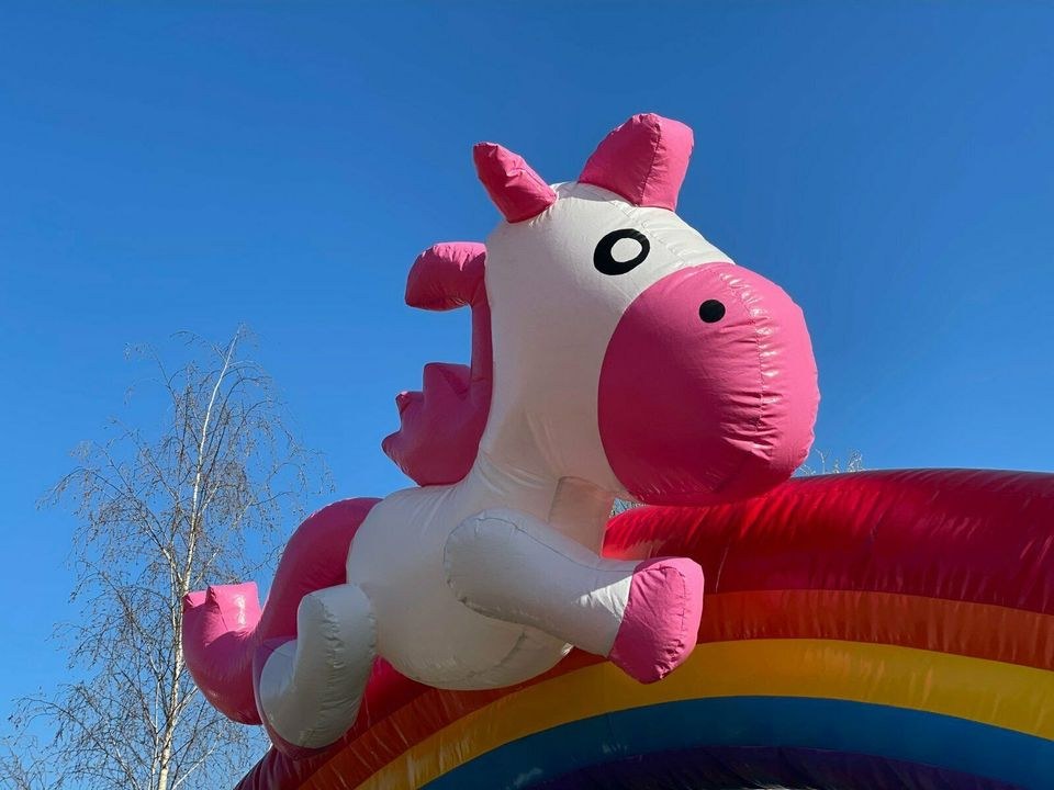 Einhorn Hüpfburg Esmeralda Hopseburg mieten in Oberkrämer – 3