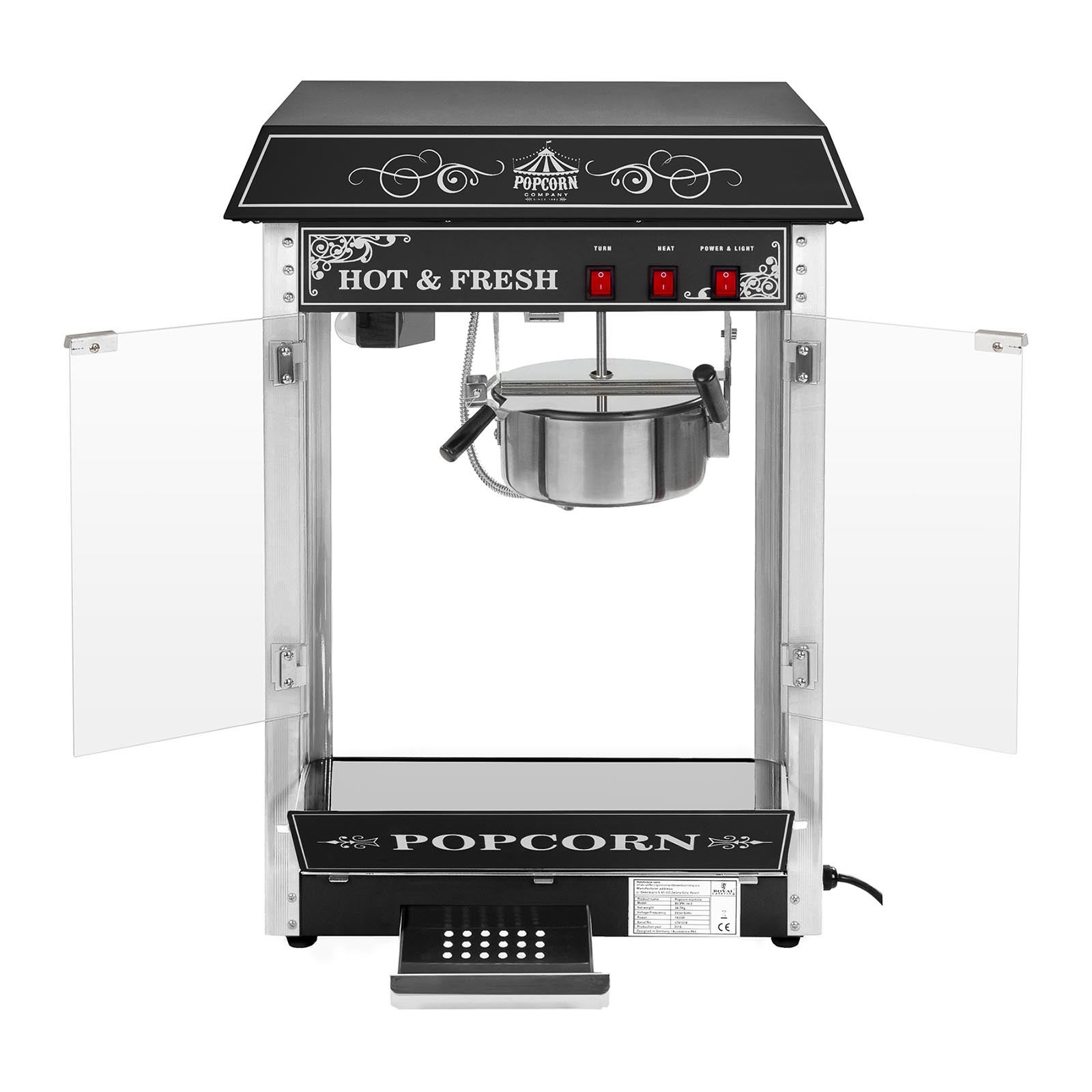 Popcornmaschine mit Wagen - Retro-Design - schwarz – 4