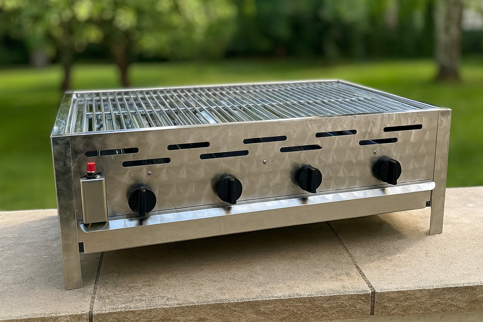 Gasgrill/Gastrobräter 4-flammig mit Rost XXL Grill