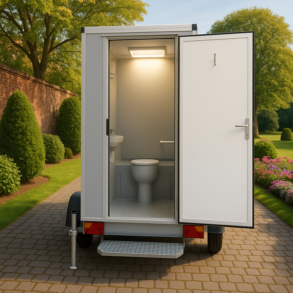 Toilettenanhänger Toilettenwagen Baustelle WC , WC, Toilette, Mobiles WC, Toilettenkabine, mit Waschbecke