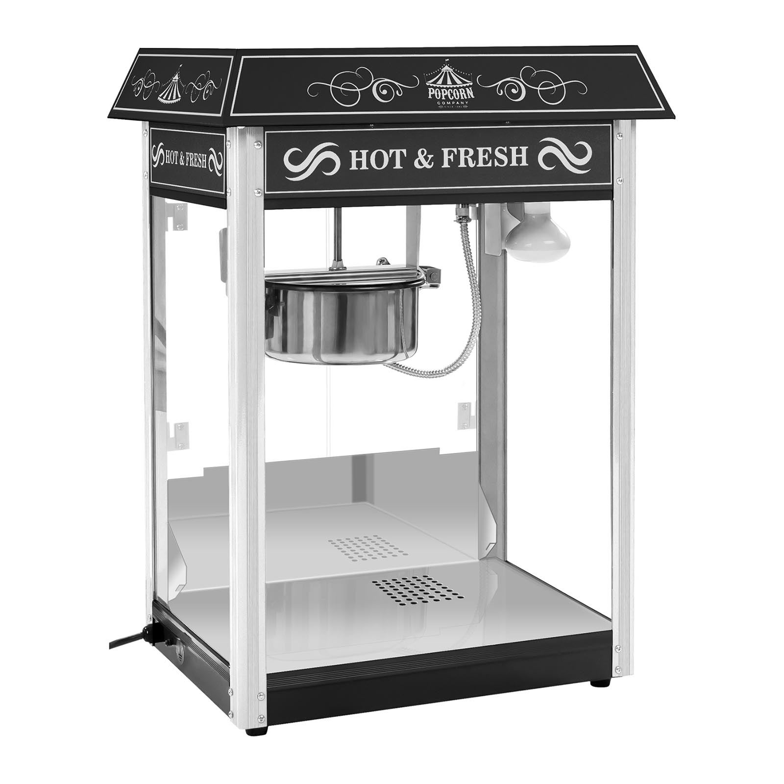 Popcornmaschine mit Wagen - Retro-Design - schwarz – 2