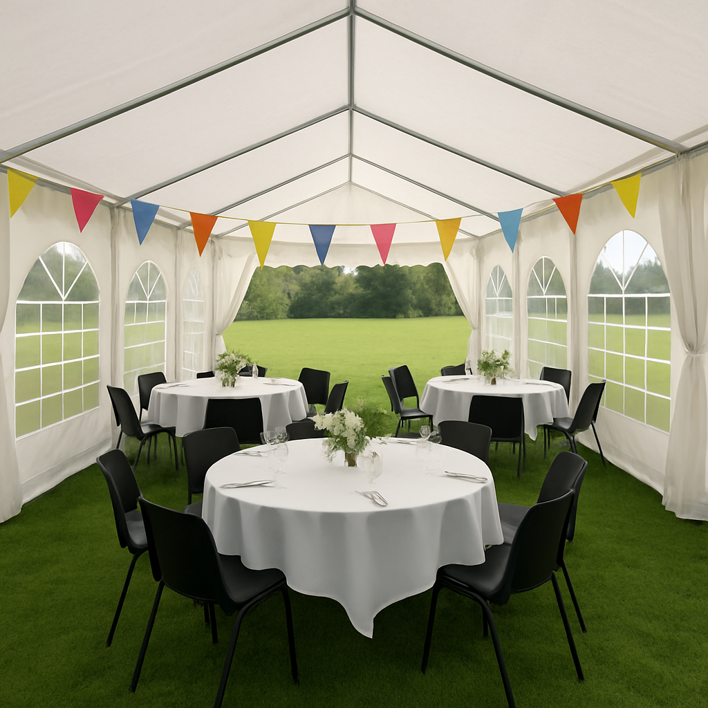 4x6 m Partyzelt, PVC weiß – 2