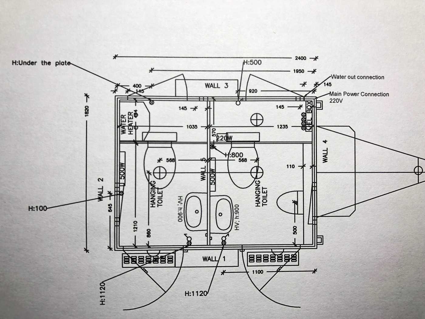 Toilettenanhänger Toilettenwagen 2 WC + 1 Urinal 750 kg Gesamtgewicht – 3