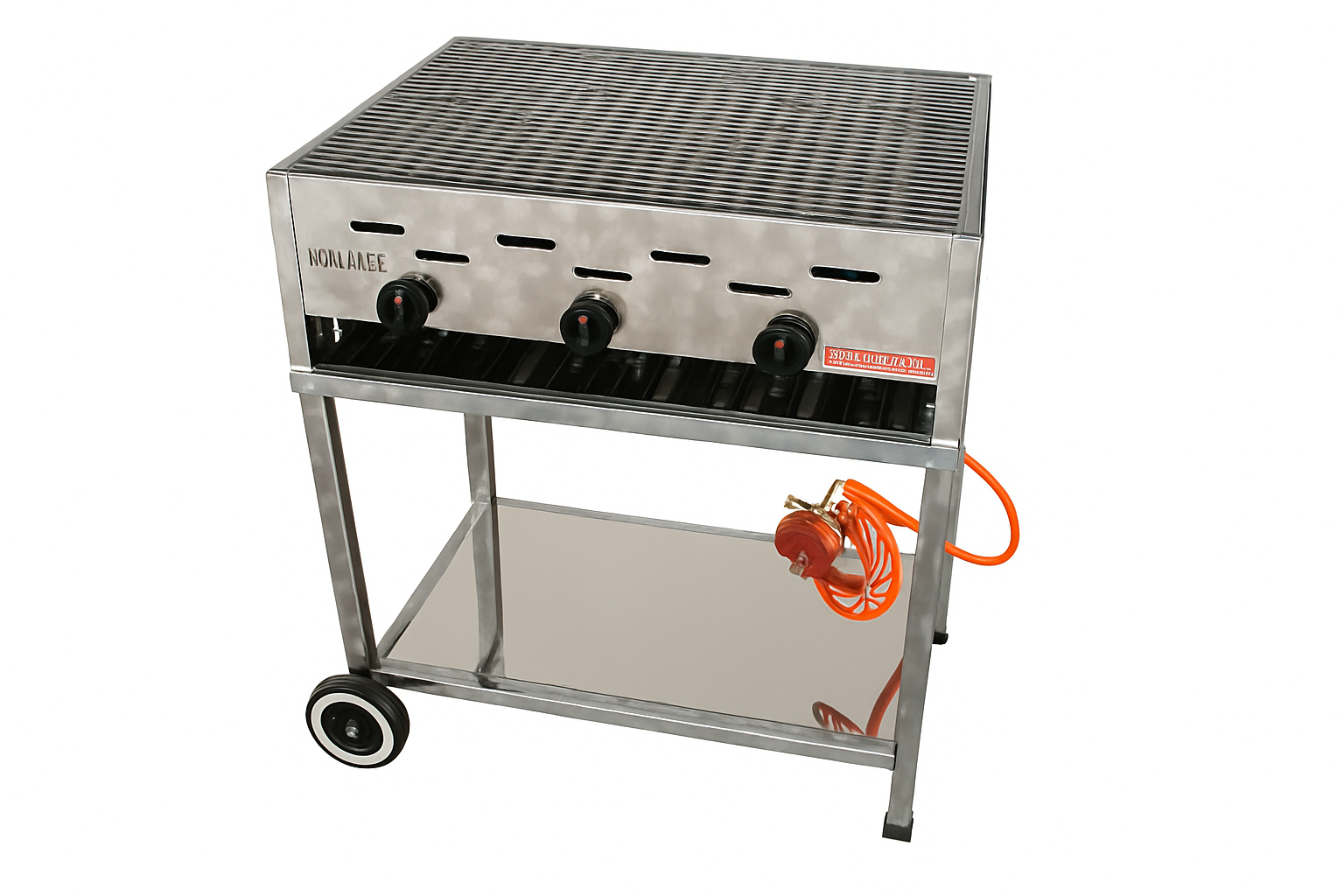 Gasgrill mit Untergestell und Pfanne