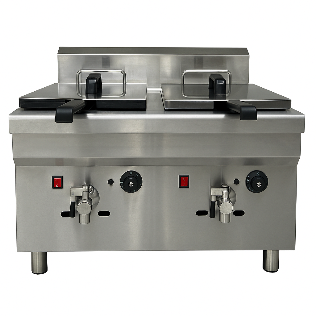 Profi-Doppel-Fritteuse aus Edelstahl – Ideal für Gastronomie – 2