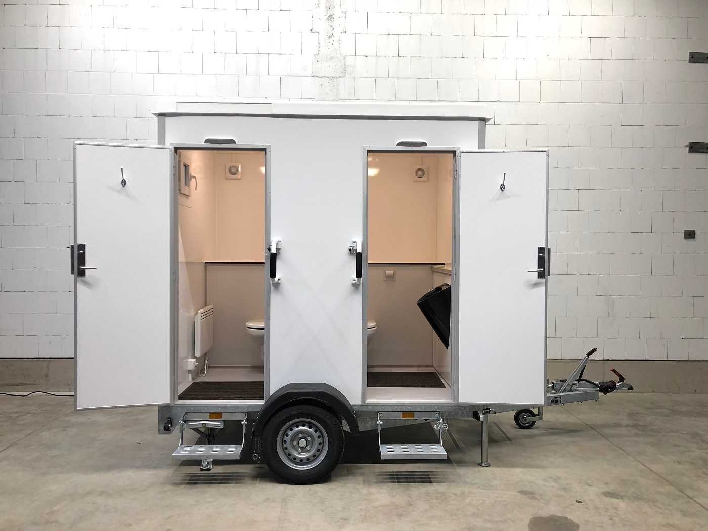Toilettenanhänger Toilettenwagen 2 WC + 1 Urinal 750 kg Gesamtgewicht – 2