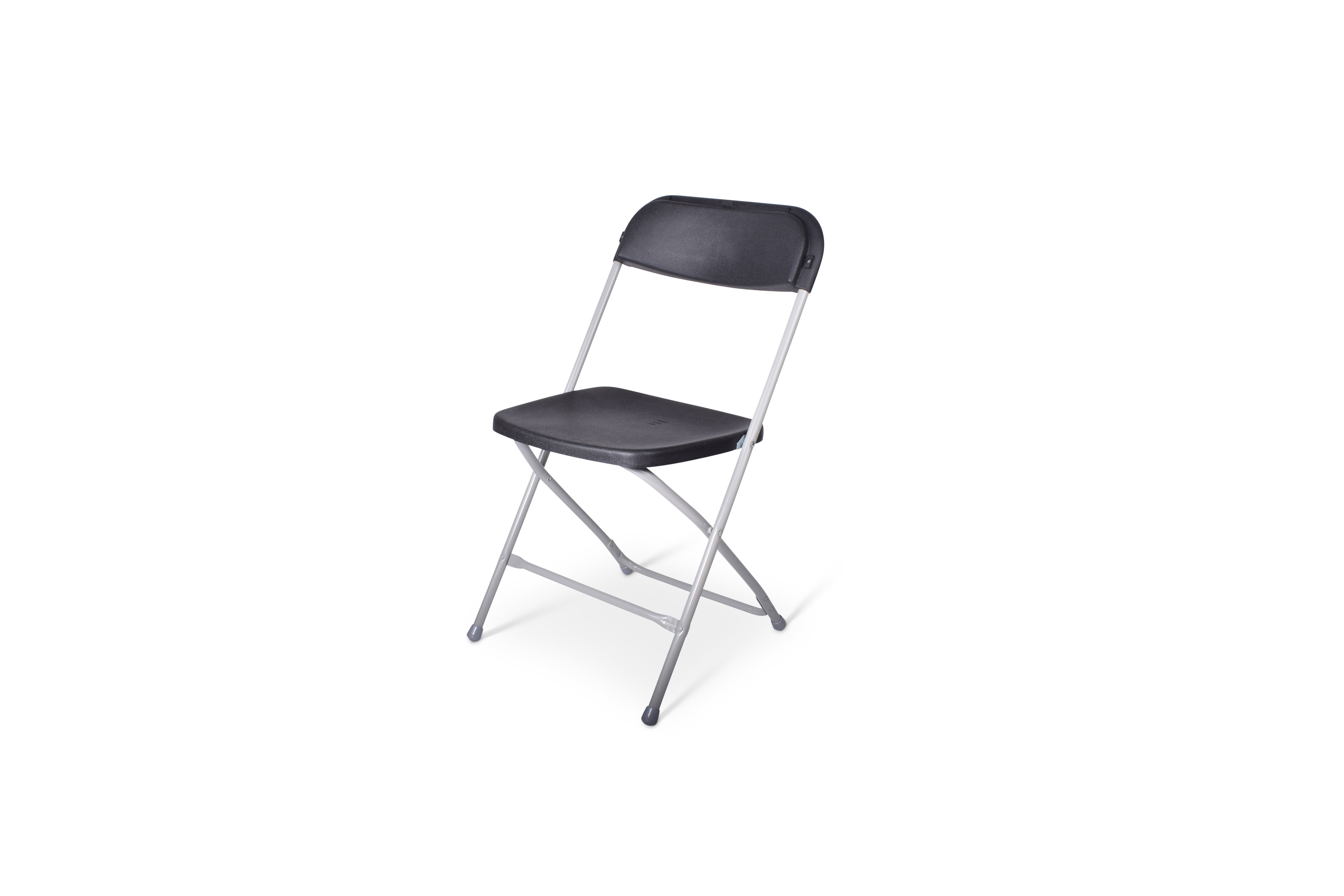 Klappstuhl Standard Sitz und Rücken aus Kunststoff in schwarz