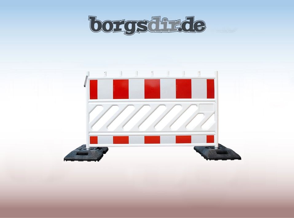 Schrankenzaun Baustellenabsperrung Absperrbarke mieten bei Borgsdir