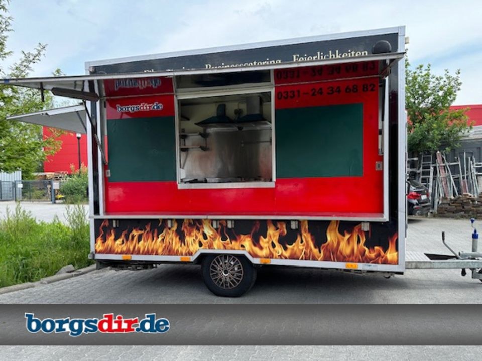 Cateringwagen HOTFLAME Bierwagen Imbisswagen mieten bei Borgsdir
