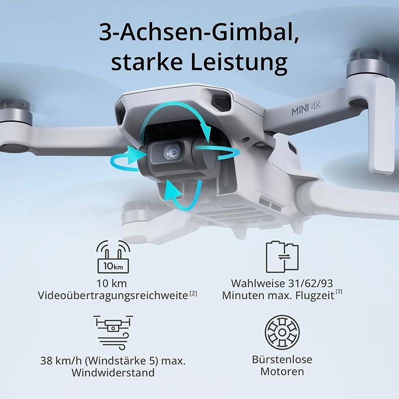 Mini 4K Drohne 249 gr mieten bei Borgsdir – Luftaufnahmen auf Zeit – 4