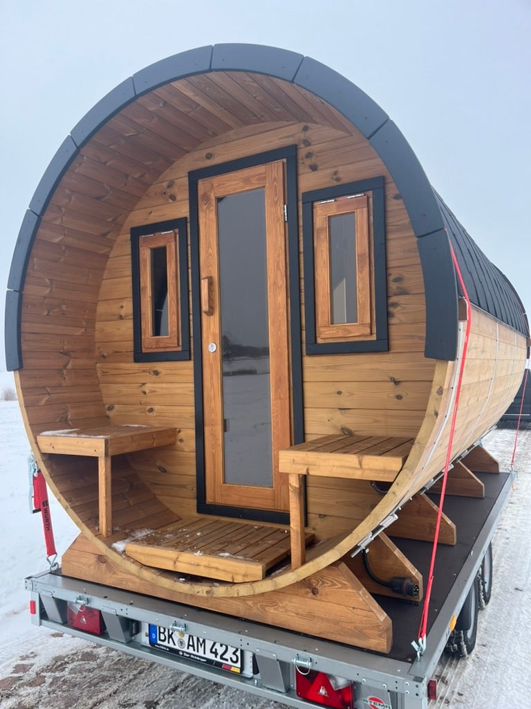 Mobile Fasssauna mit Anhänger mieten – Wellness für Events & Wochenenden – 4
