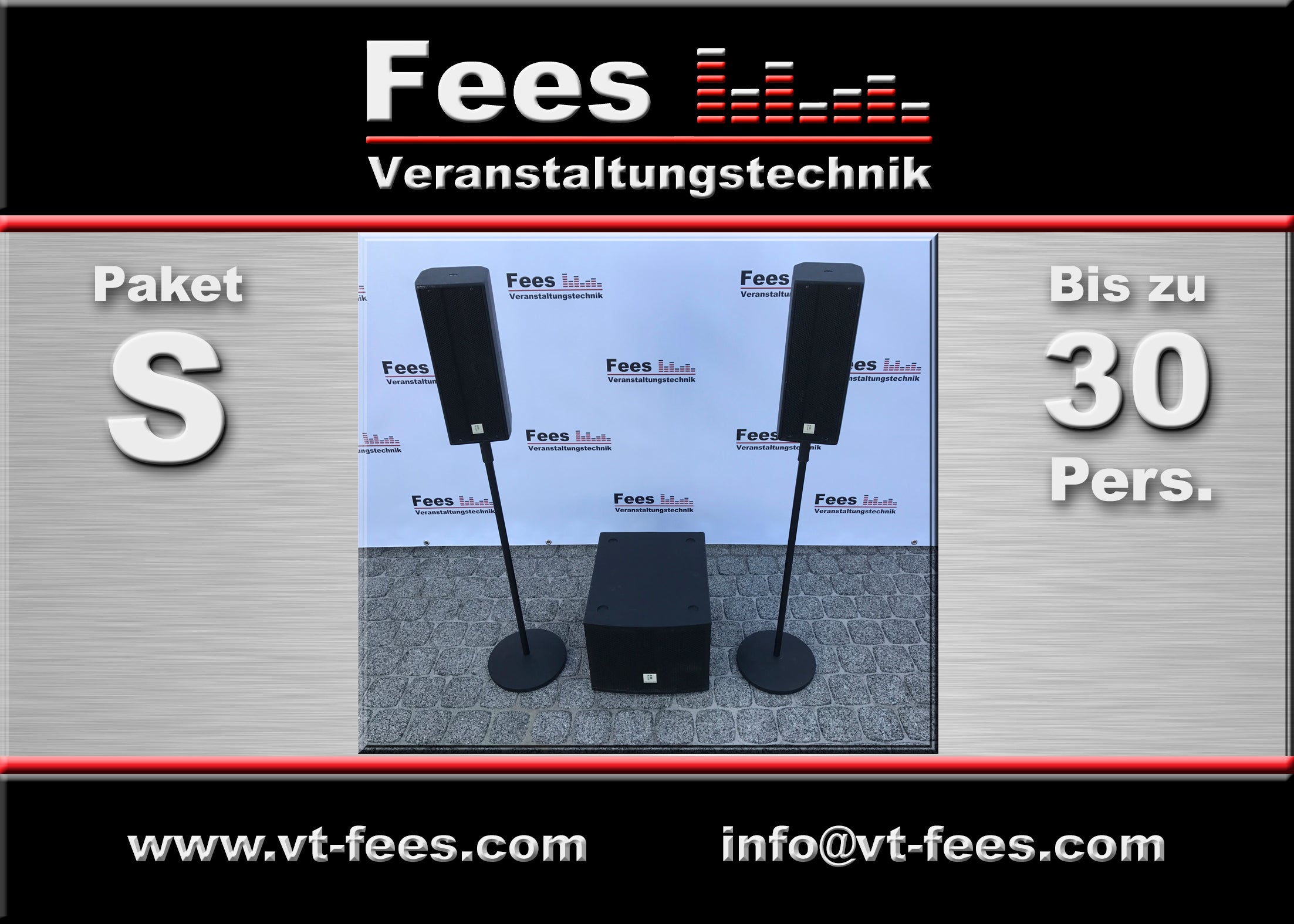 Komplettpaket, Musikanlage, PA Anlage, Tonanlage zu Mieten für 30 Personen – 2