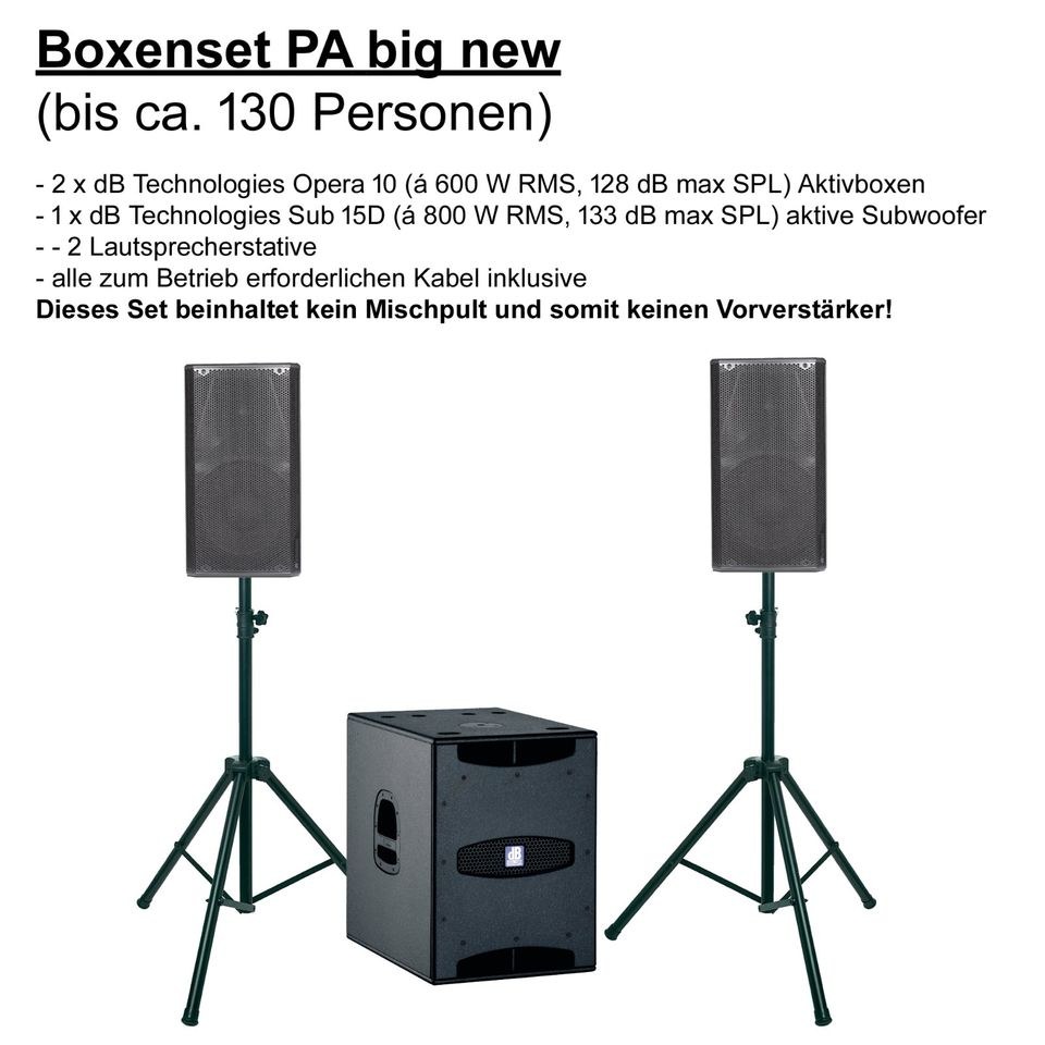 Boxenset PA big Musik Anlage DJ Technik mieten in Troisdorf