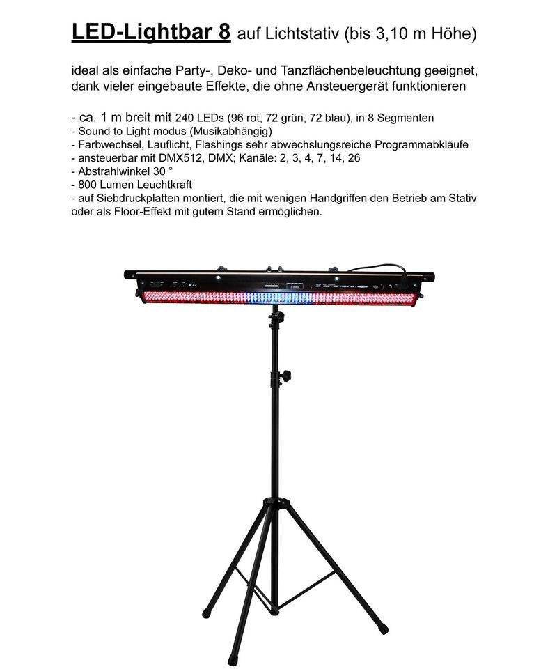 LED Licht Anlage DJ Technik mieten bei Gunnar Fischer (Jazzposaune)