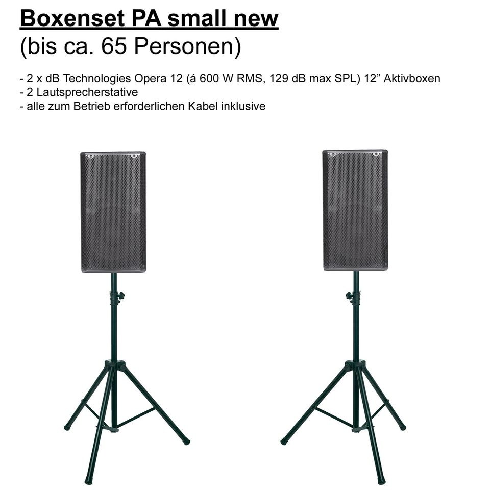 Boxenset PA small new Musik Anlage Technik mieten in Troisdorf