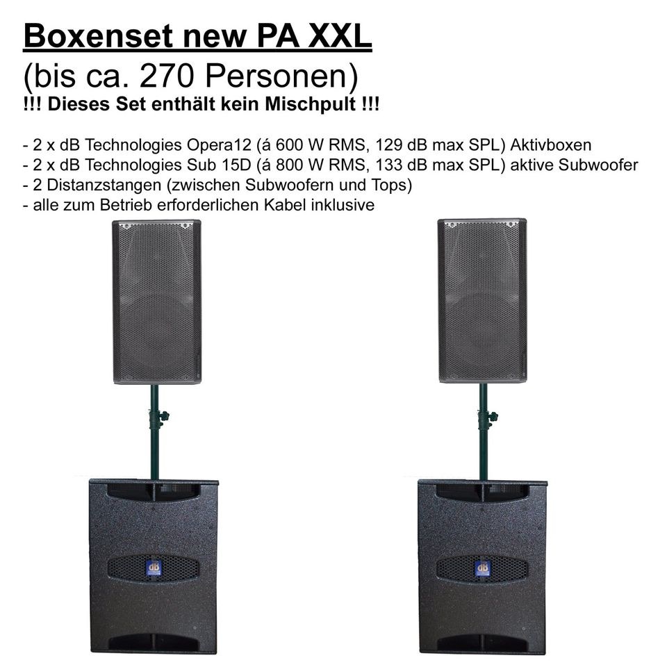 Boxenset PA XXL Musik Anlage Technik mieten in Troisdorf – Party-Sound