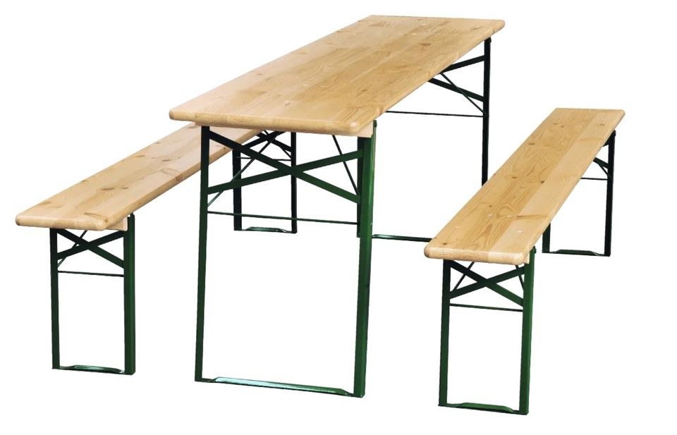 Bierzeltgarnitur 220cm 2 Bierbänke 1 Biertisch mieten