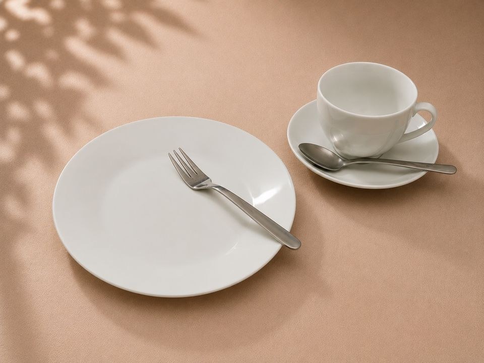 Kaffee Geschirr Kuchen Besteck Teller mieten bei Real Event Music