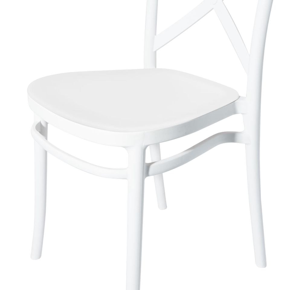 Hochzeitsstuhl Crossback Weiss Stuhl mieten bei Real Event Music – 2