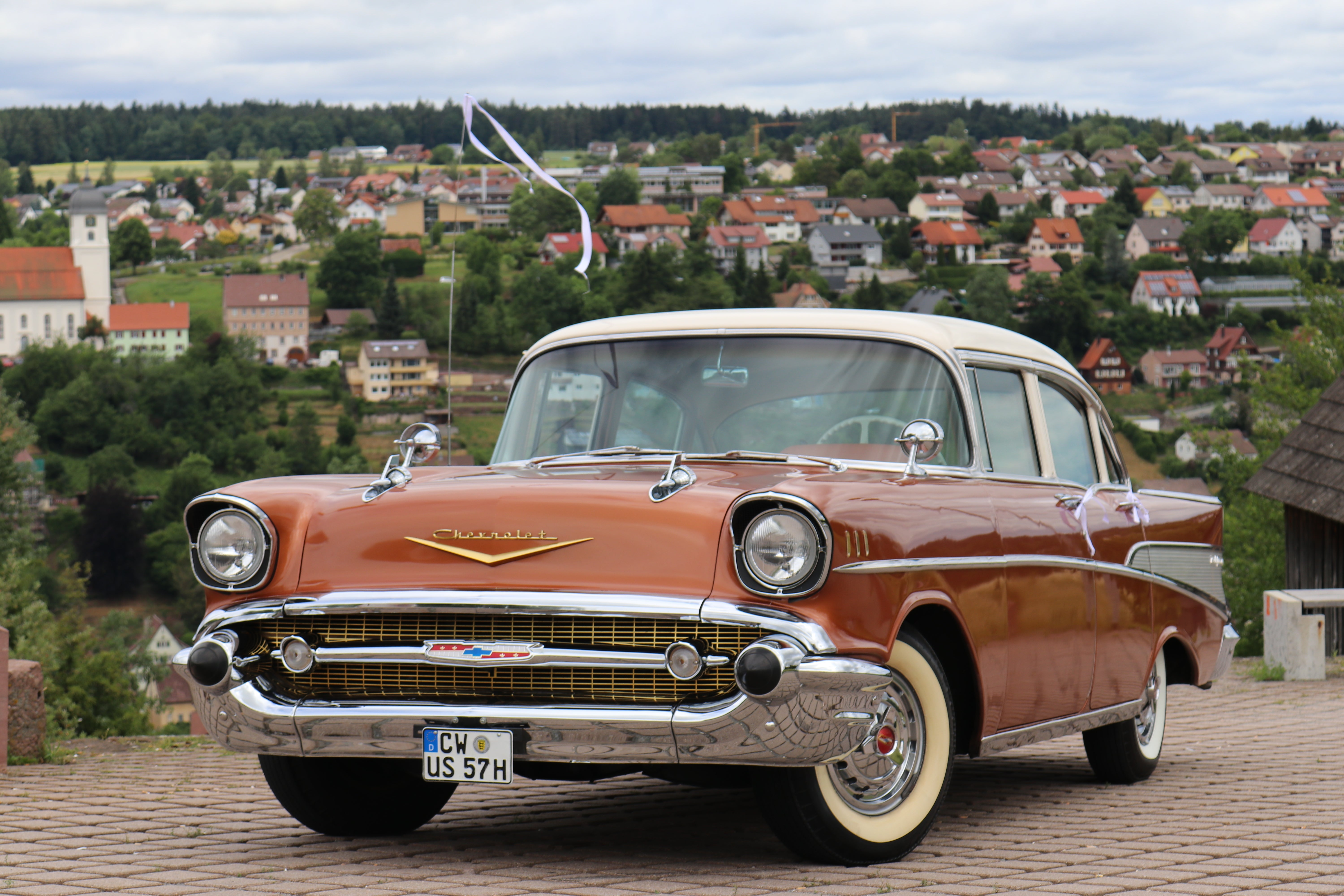 Chevrolet Bel Air 1957 Hochzeitsauto Oldtimer Mieten Ausfahrt US Car – 2