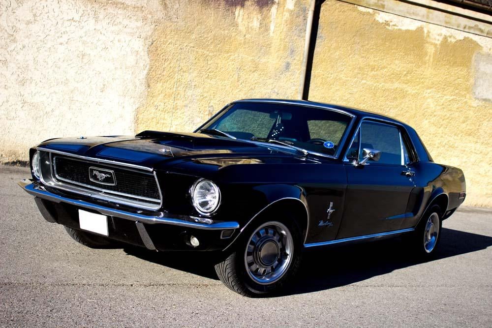 Ford Mustang schwarz 1968 Hochzeitsauto Oldtimer Ausfahrt Events Mieten – 4