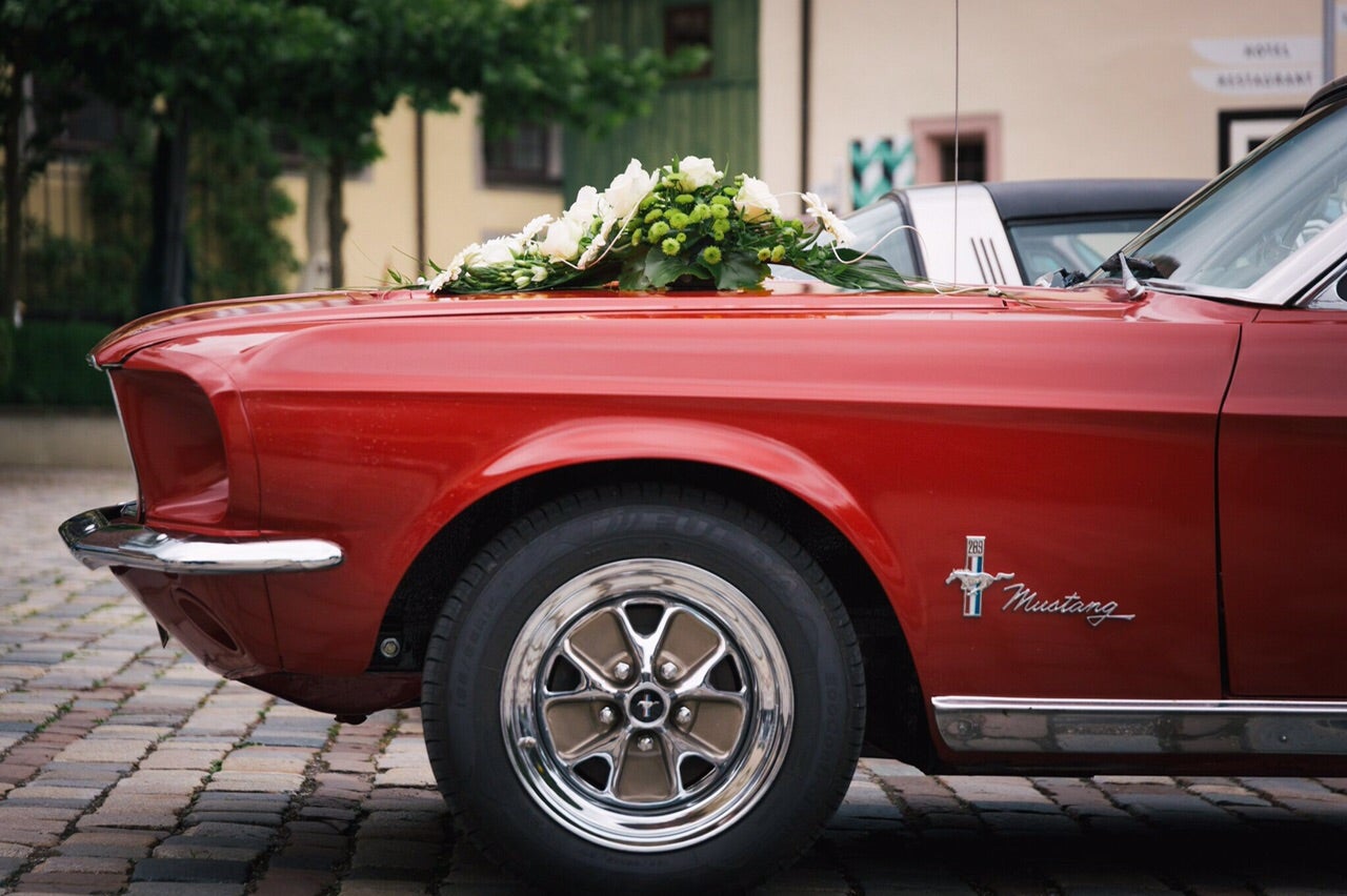 Oldtimer Ford Mustang 1967 Cabrio Rot Hochzeitsauto Mieten Ausfahrt – 2
