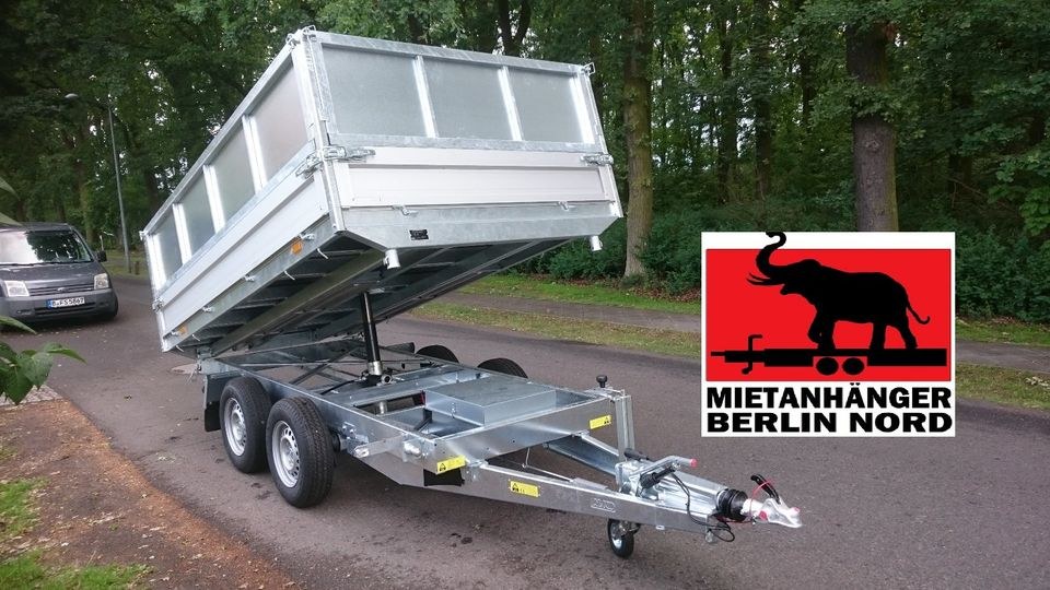 Dreiseitenkipper 3,5t Kippanhänger Anhänger mieten in Hennigsdorf