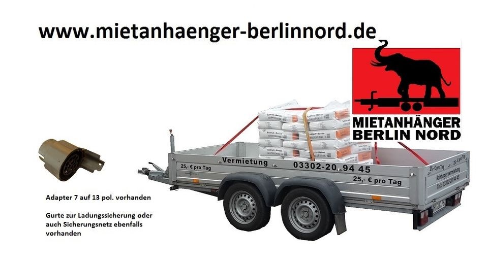 PkW Anhänger offen Kasten 2,7t mieten in Hennigsdorf