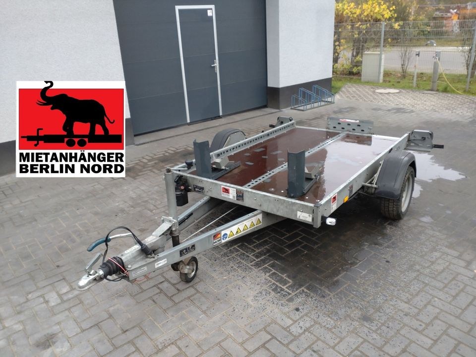 2er Motorradanhänger gebremst absenkbar Anhänger mieten in Hennigsdorf