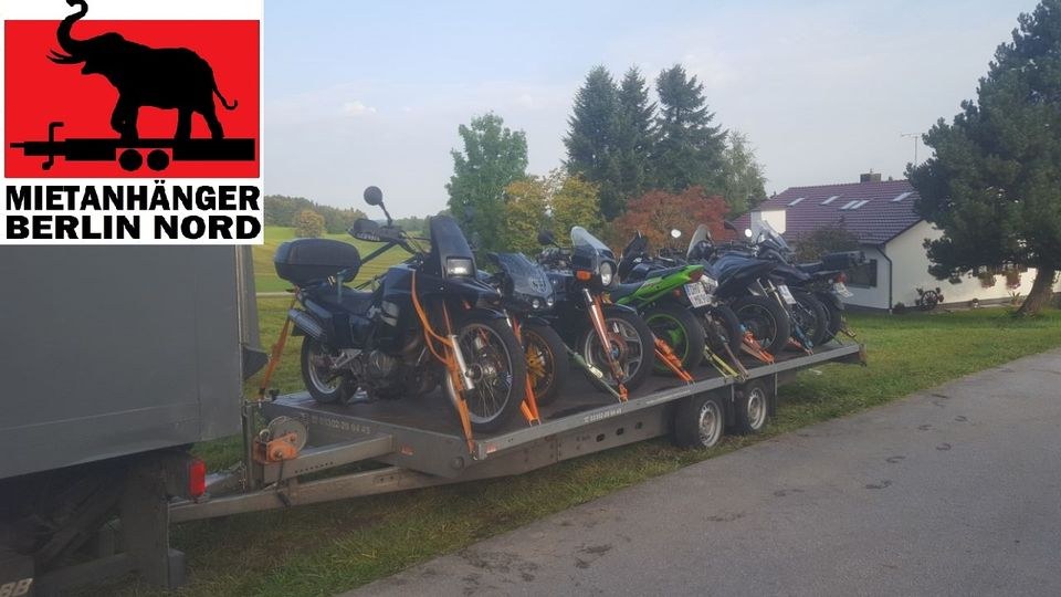 Motorradtrailer XXL 8 Maschinen Anhänger mieten in Hennigsdorf