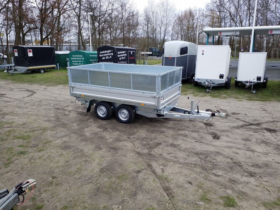 Dreiseitenkipper 3,5t Kippanhänger Anhänger mieten in Hennigsdorf – 3