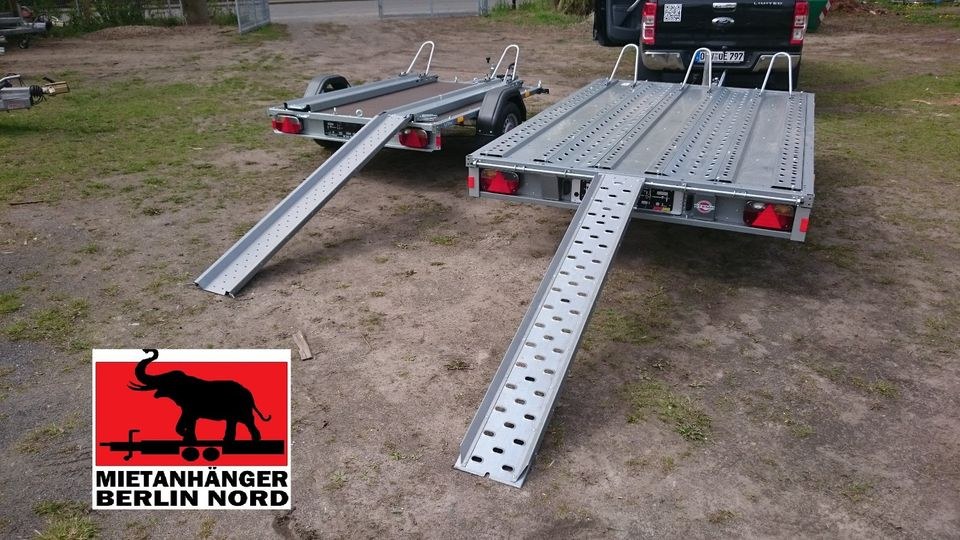 Motorradanhänger Motorradtrailer 3 Maschinen mieten in Hennigsdorf