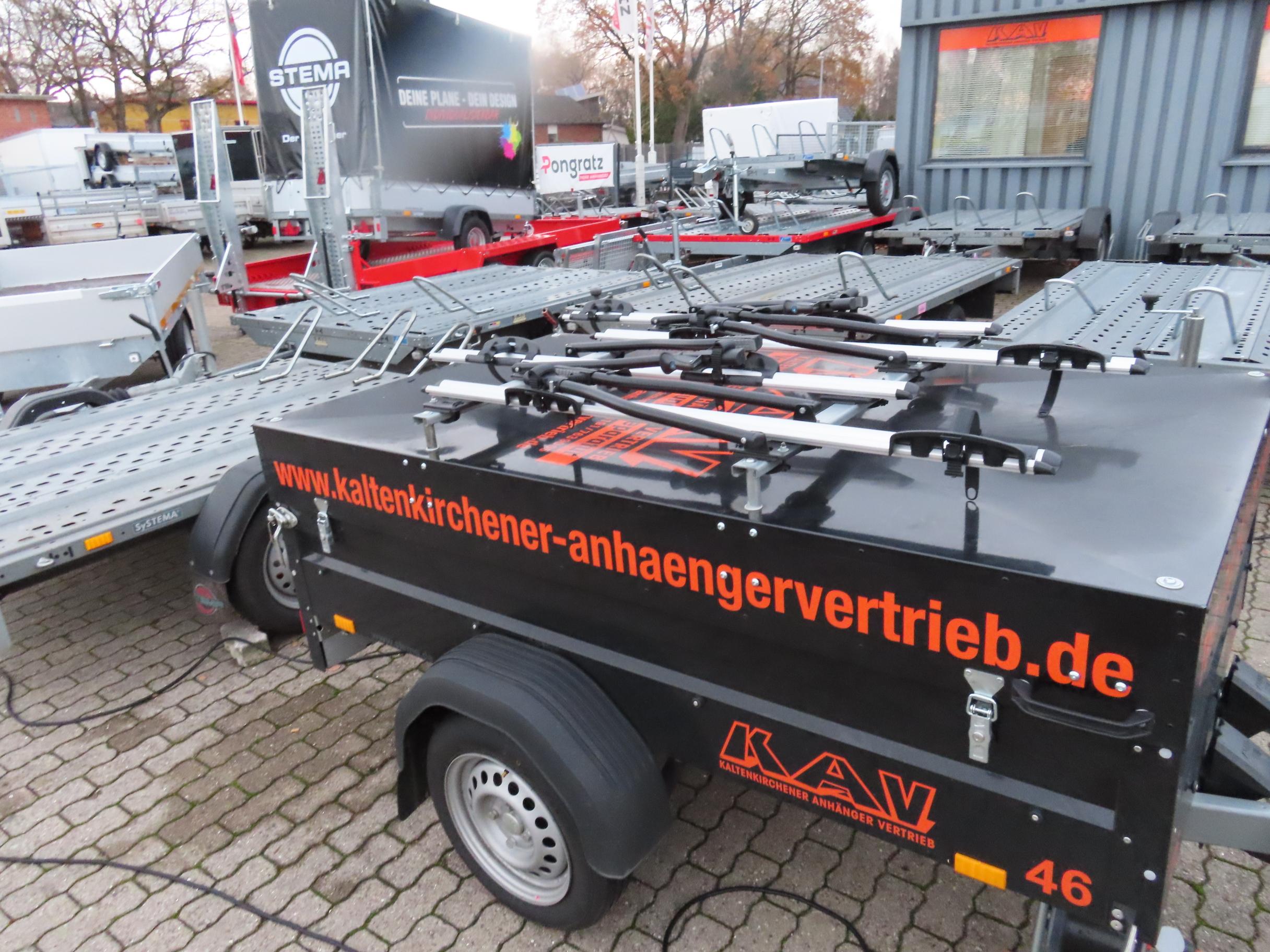 Deckel Anhänger mit Fahrradträgern Urlaubsanhänger Anhänger Mieten PKW Anhänger Autotransport Kofferanhänger Motorrad Anhänger Trailer Planen Anhänger Kipper – 3