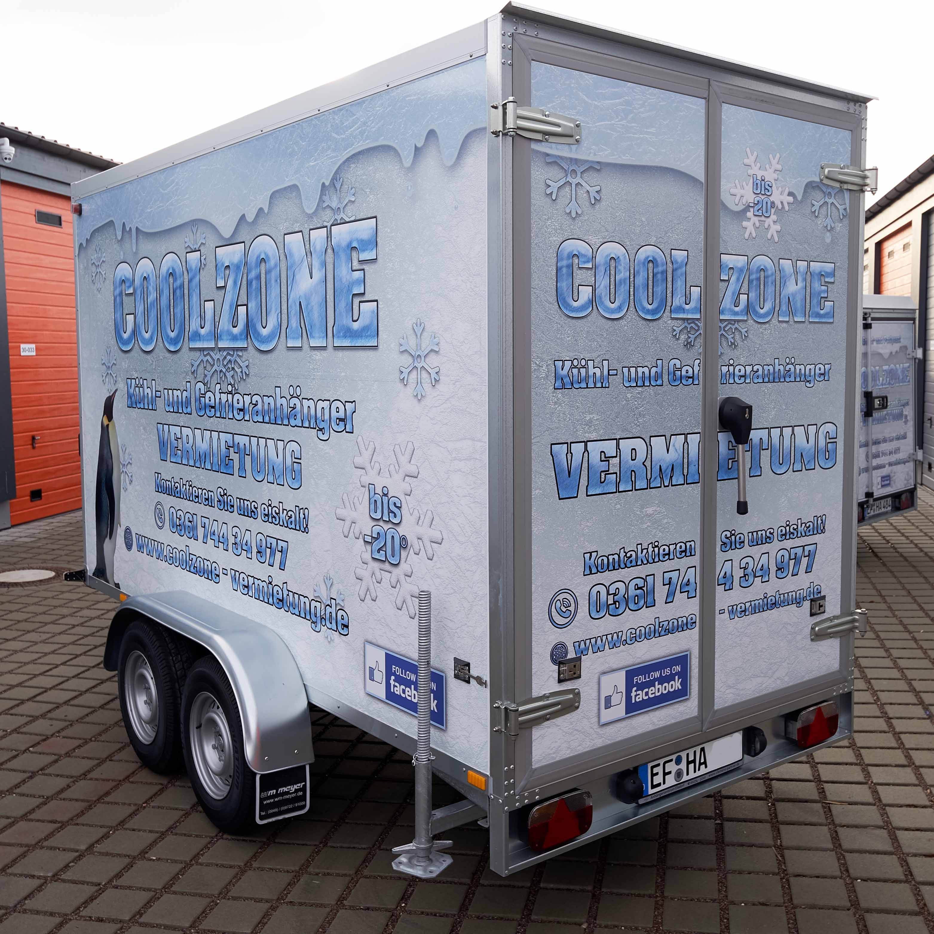 Tiefkühlanhänger, Frostanhänger, mobile Kühlung, Kühlzelle - 20 Grad VERMIETUNG