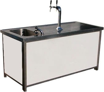 mobiler Profi Zapftresen 1-ltg Maße: (L) 200 x (T) 75 x (H) 92 cm klappbar, Farb mieten