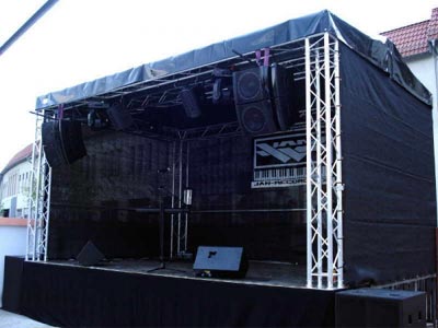 Traversendachbühne 6x4m Nivtec-Bühne Nutzgröße: 6x4m Höhe: 90-140cm, Traversenda mieten