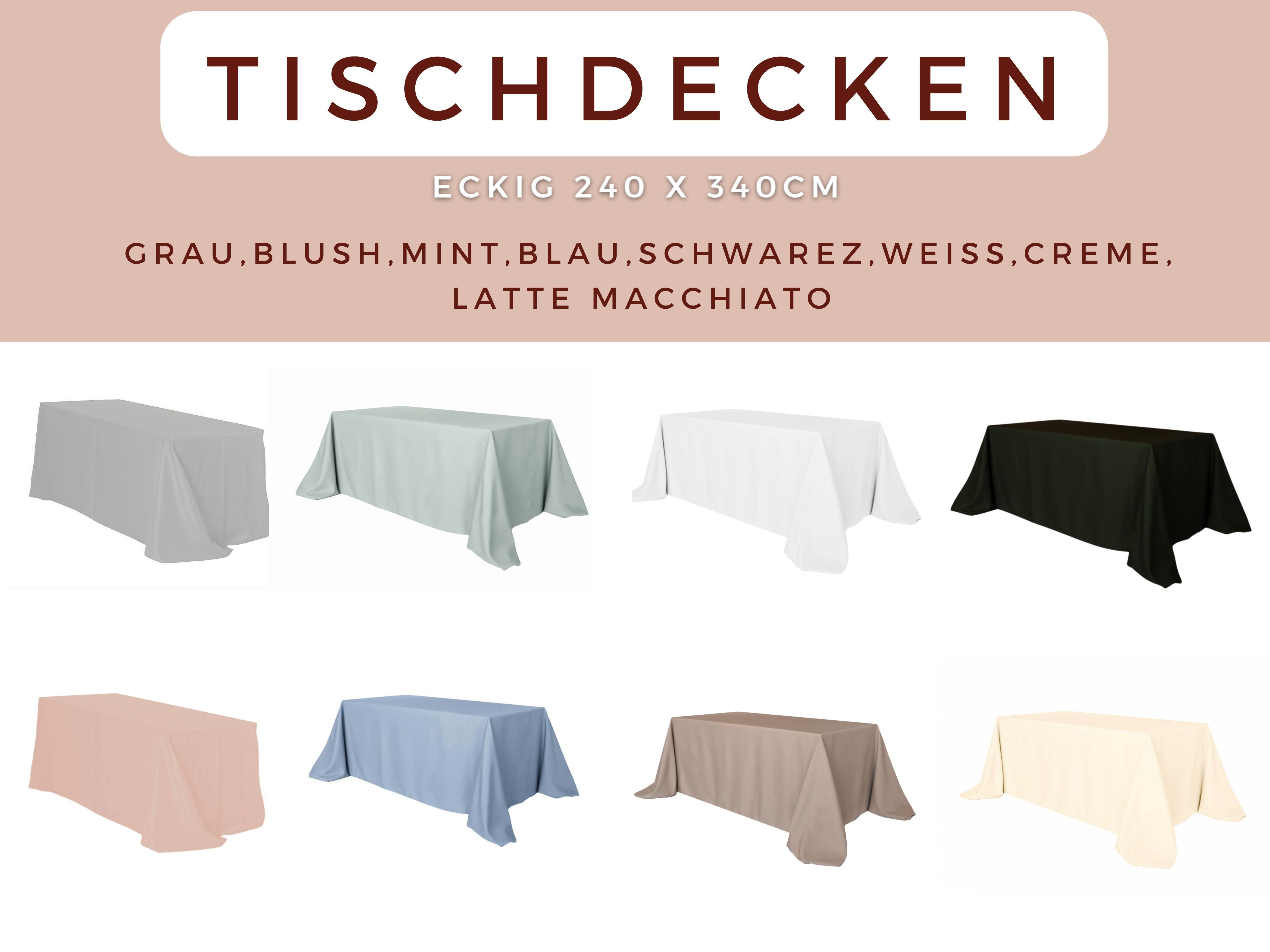 Servietten, Tischdecken rund, Tischdecken eckig, versch. Farben, Tischdecken für Banketttische, Tischdecke eckig 130x170cm, Tischdecke eckig 130x190cm, Tischdecke 130x220cm, Tischdecken farbig bodenla – 3