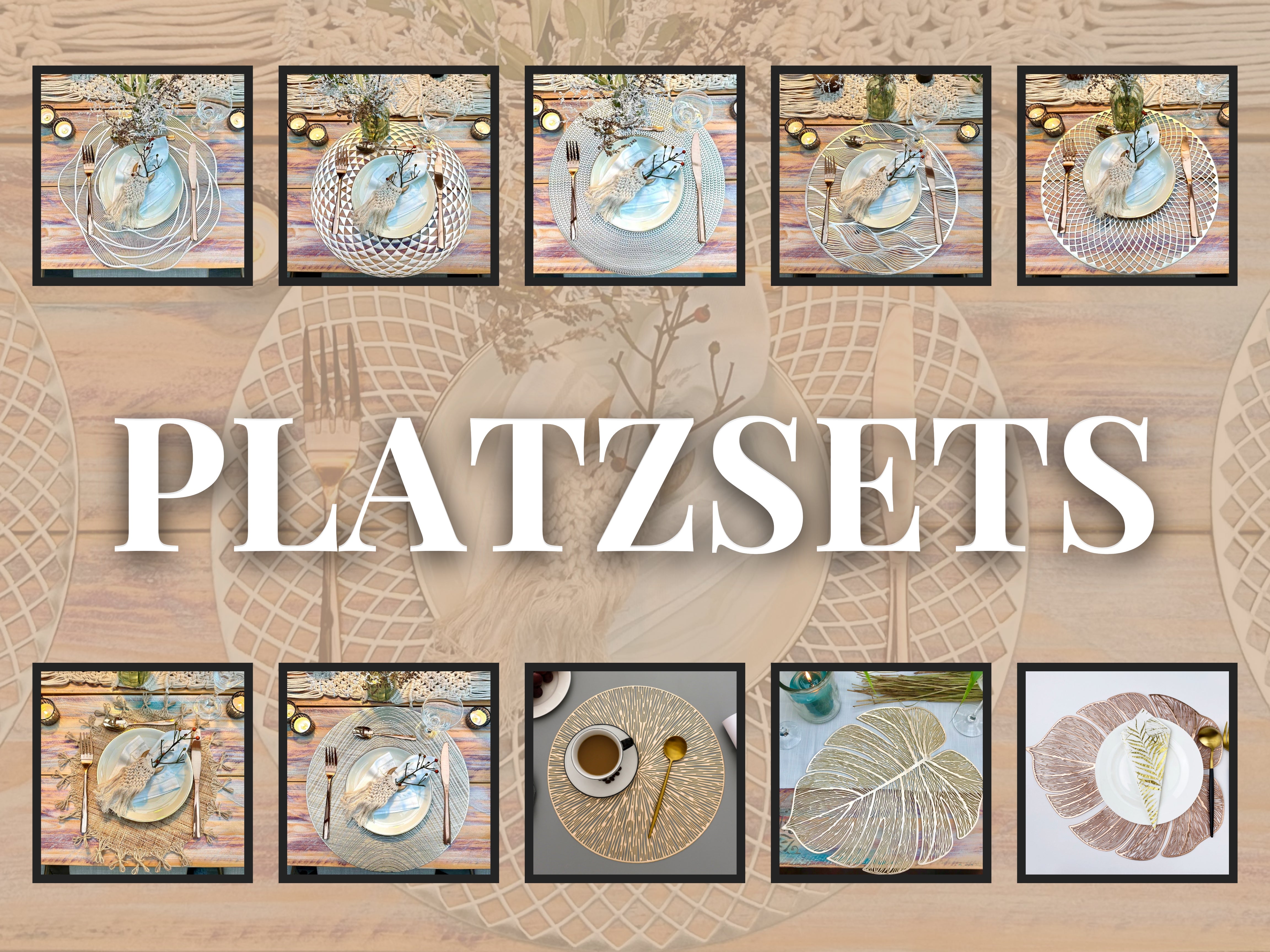 Platzsets, gold, silber, rosé, Platzteller gold, Dekoteller, Untersetzer, Unterteller, Platzteller