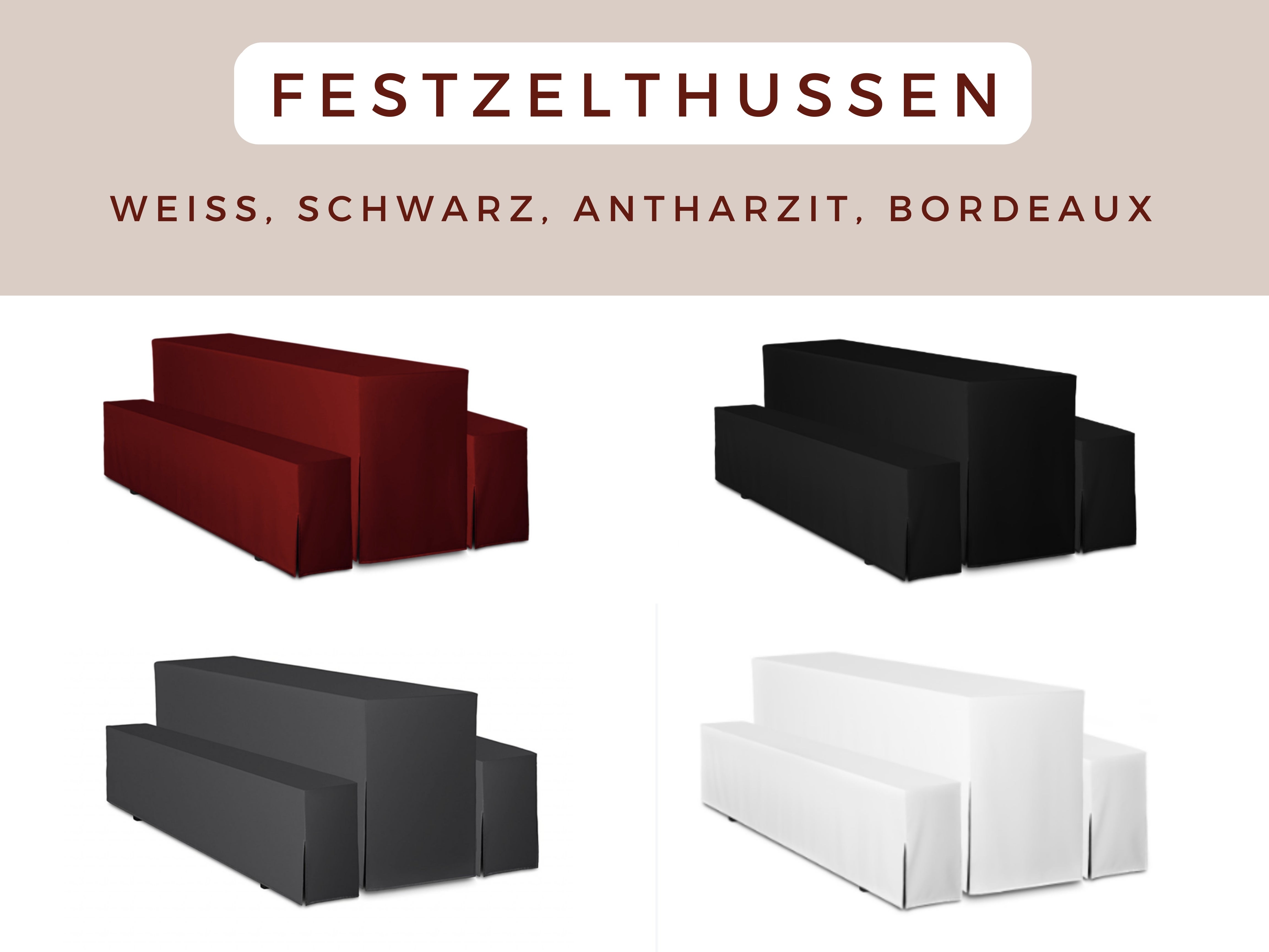 Hussen, Stretchhusse, Stehtischhussen, Festzelthussen, Banketthussen, Universalhussen, Stuhlhussen, Skirting, Stuhlschleifen – 3