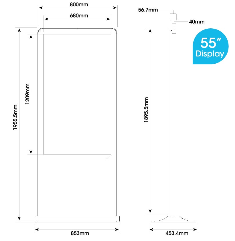 Digitale Grossbildfläche / Info-Stele 55" Smartphone-Design – 3