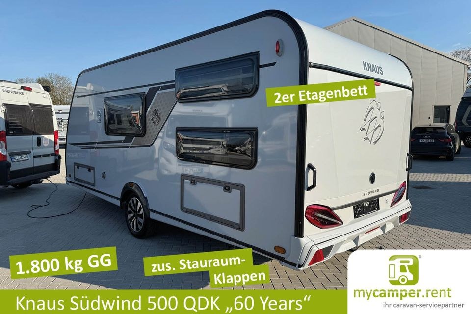 Familien Wohnwagen 3er Etagenbett Knaus Südwind mieten bei mycamper – 4