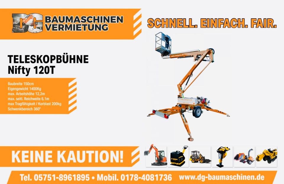 Arbeitsbühne 12m Steiger mieten in Potsdam bei DG Baumaschinen – 2