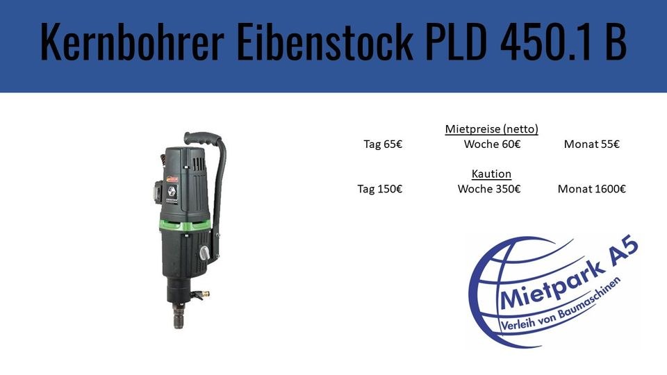 Kernbohrgerät PLD 450 mieten in Mücke – für Abbruch & Durchbruch