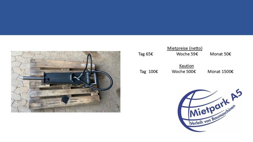MS01 hydraulischer Abbruchhammer Mietpark A5 mieten bei Mietpark A5