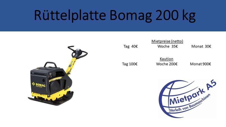 Mietpark A5 200 KG Rüttelplatte Maschinen mieten bei Mietpark A5