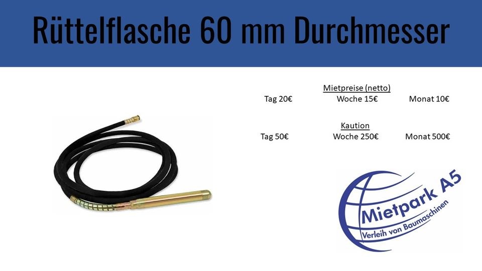 Mietpark A5 Rüttelflasche Ø 60 mm mieten bei Mietpark A5