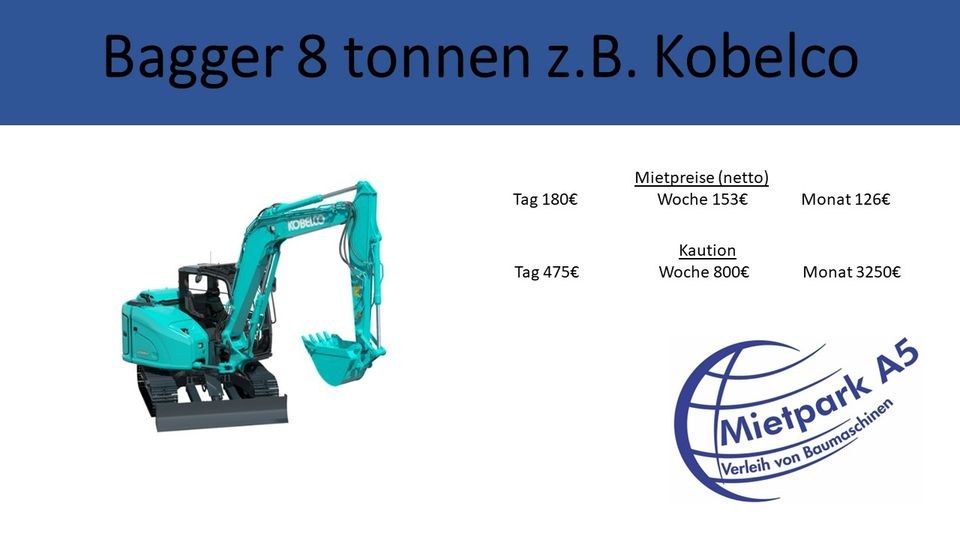 Mietpark A5 Kettenbagger SK85MSR 8,9to PowerTilt mieten in Mücke